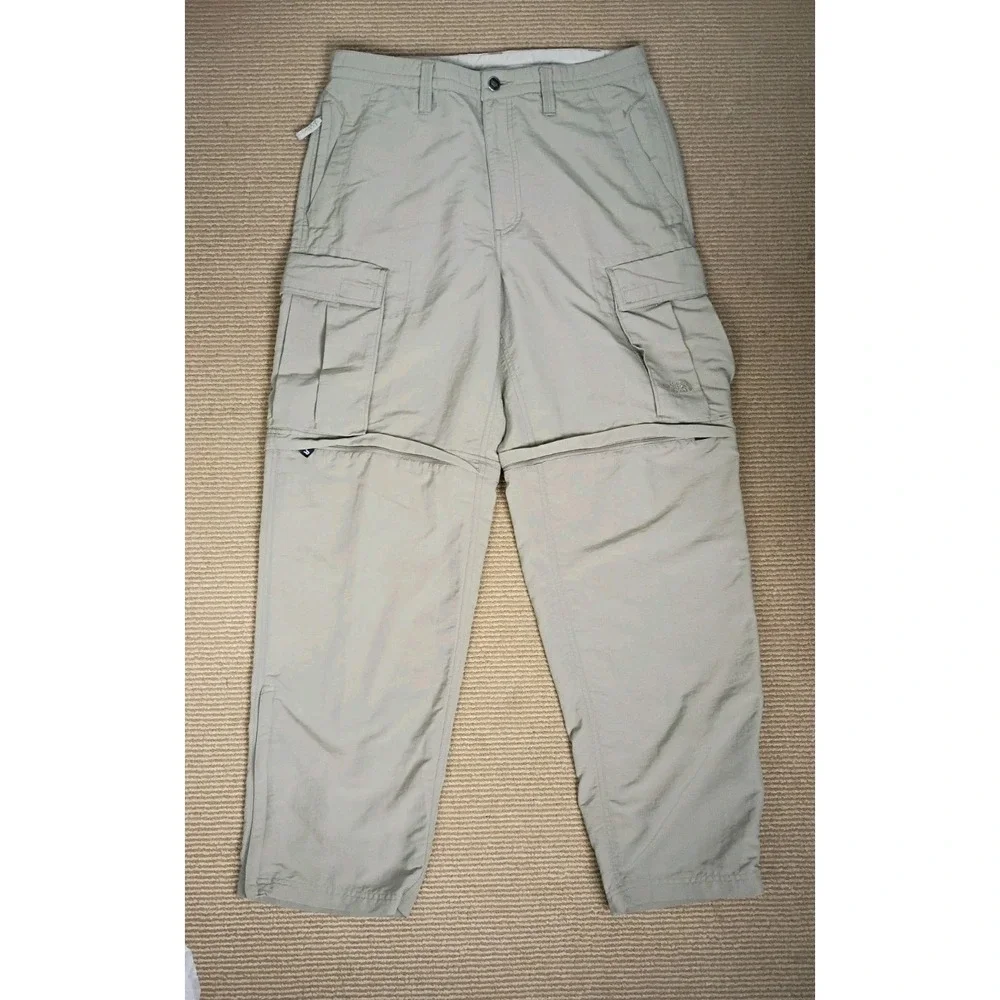 The North Face Vintage Convertible Pants Sz  34  Never Stop Exploring Tan Nylon